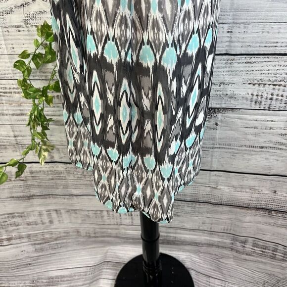 Robbie Bee Dress size 8 Blue Gray Sheer Straight Above Knee Wedding Guest Dinner - Picture 16 of 16